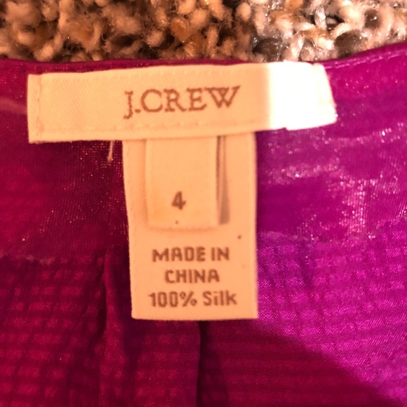 J. Crew fuchsia 100% silk sleeveless blouse - Picture 4 of 4
